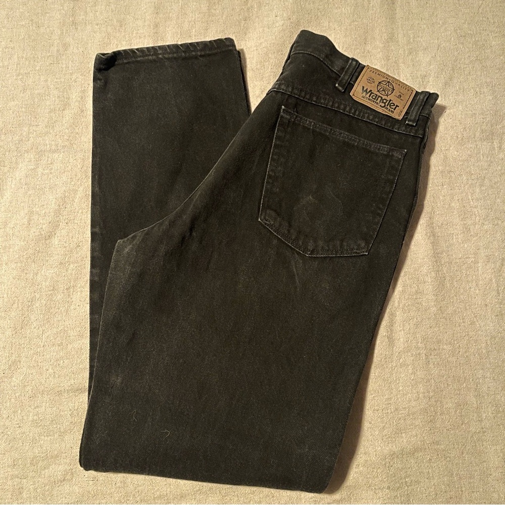 Wrangler Men's Black Denim Jeans 100% Cotton Regular Fit Made In USA 34x34